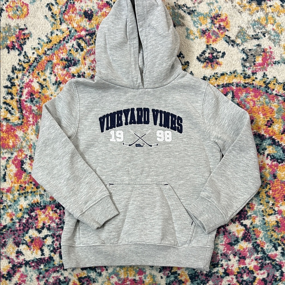 Vineyard Vines Heather Gray Kids Hockey Hoodie